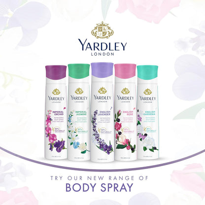 Yardley London English Lavender Body Spray for Women 150ml - Long Lasting Floral Lavender Fragrance Mist with Soft Musky Note