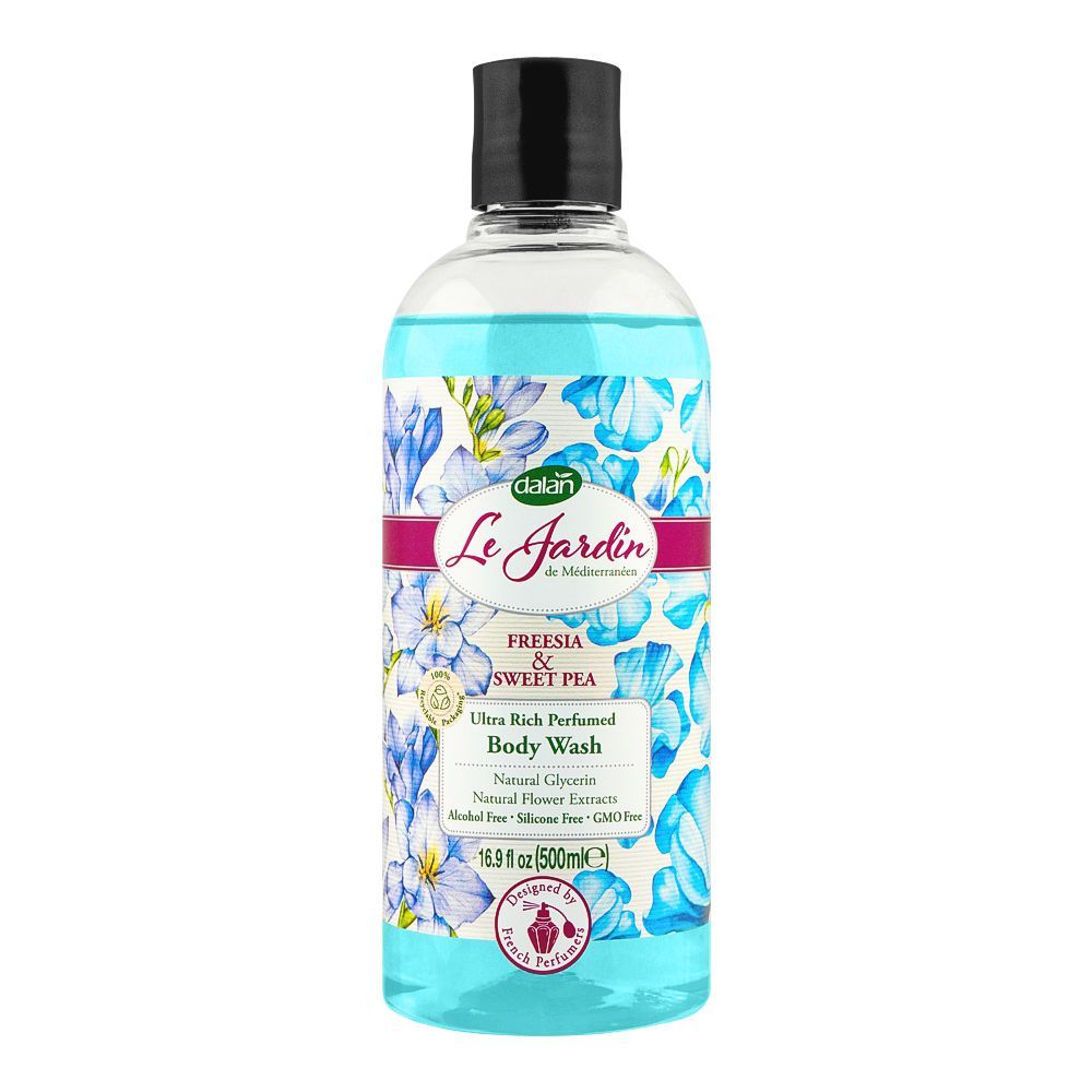 Dalan Le Jardin Freesia & Sweet Pea Ultra Rich Perfumed Body Wash 500ml - Luxurious Shower Gel for Soft, Smooth & Long Lastin