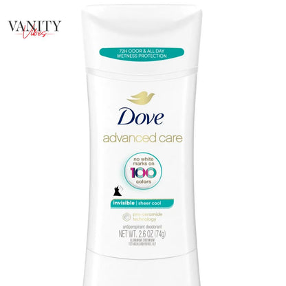 Dove Advanced Care Invisible Sheer Cool Antiperspirant Stick Deodorant 2.6Oz-(74g)
