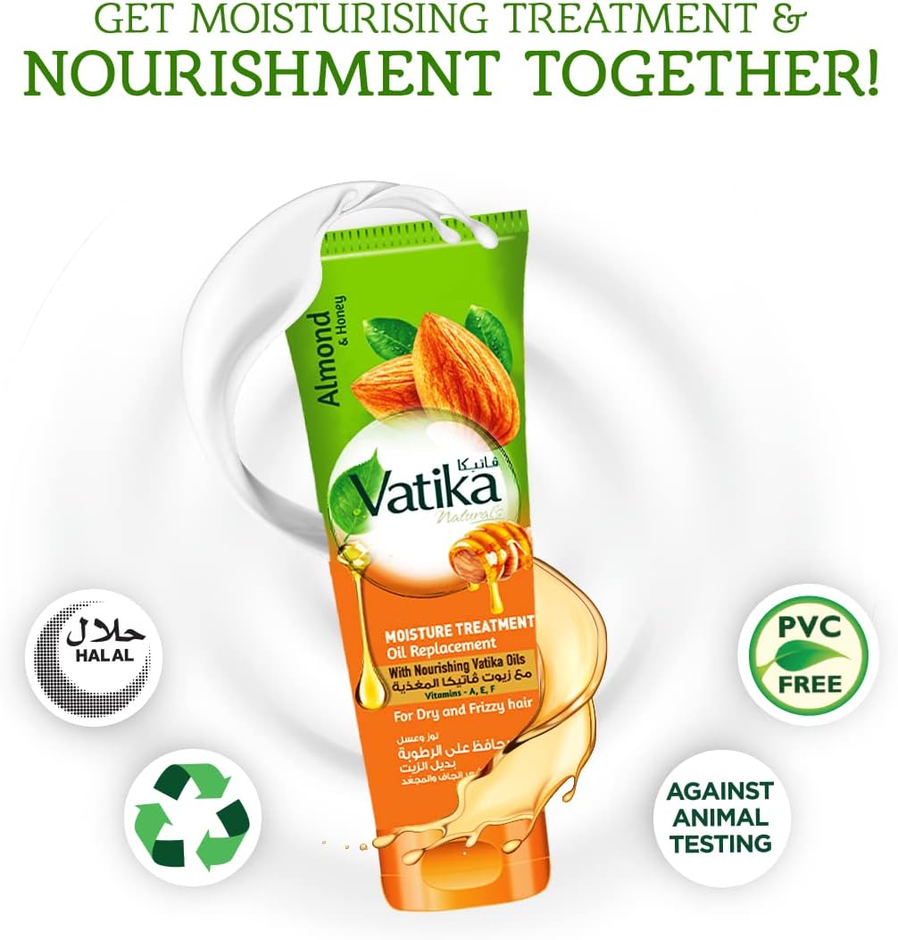 Vatika Naturals Almond & Honey Moisture Treatment Oil Replacement 200ml For Dry & Frizzy Hair
