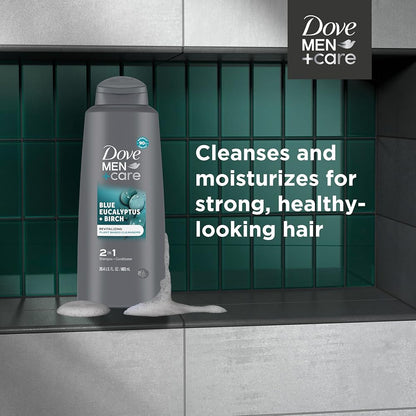 Dove Men+Care Blue Eucalyptus + Birch 2-in-1 Shampoo & Conditioner 603ml Refreshing Clean & Stronger Hair