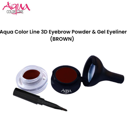 Aqua Color Line 3D Eyebrow Powder & Gel Eyeliner (Brown)