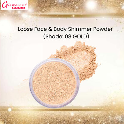 Glamorous Face Loose Face & Body Shimmer Powder (Shade: 08 Gold)