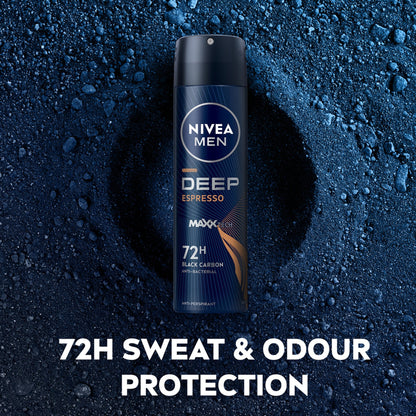 Nivea Men Deep Espresso 72H Black Carbon Anti-Bacterial Spray 150ml