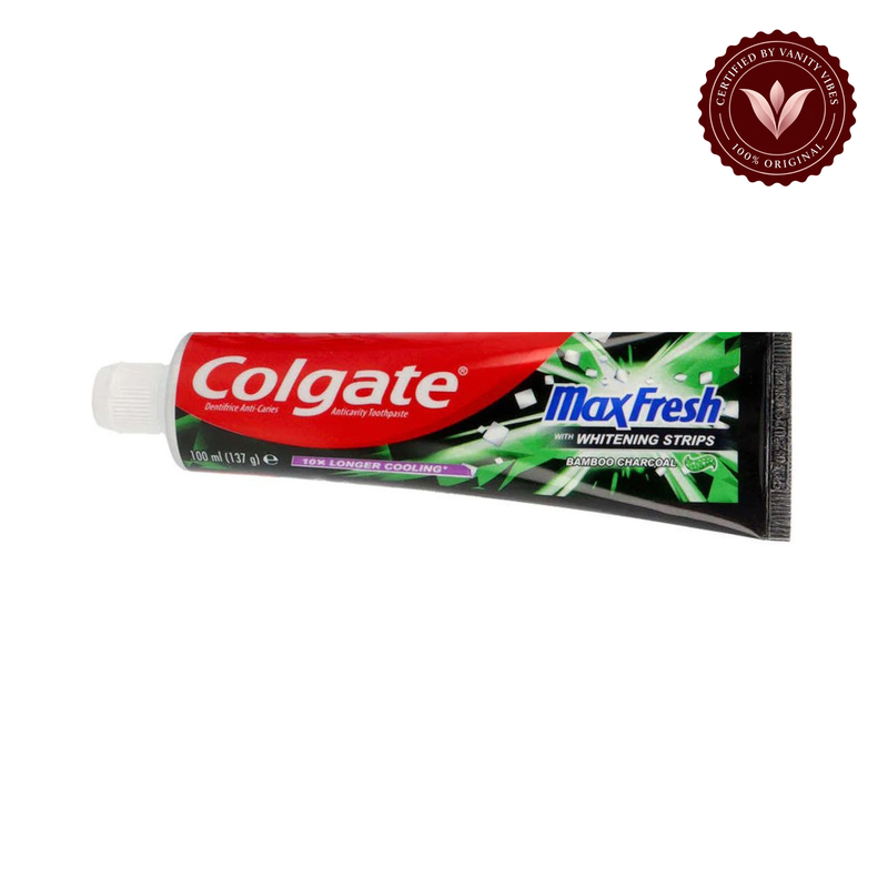 Colgate — Colgate MaxFresh Bamboo Charcoal Toothpaste with Whitening Strips 100ml Fresh Breath & Whitening Care — image 1