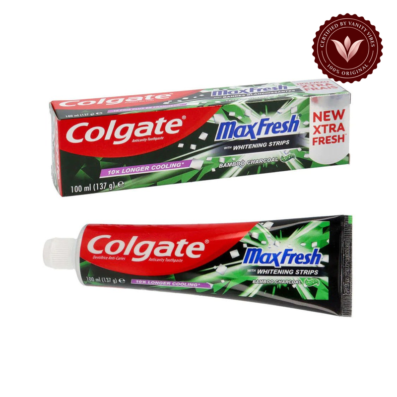 Colgate — Colgate MaxFresh Bamboo Charcoal Toothpaste with Whitening Strips 100ml Fresh Breath & Whitening Care — image 2