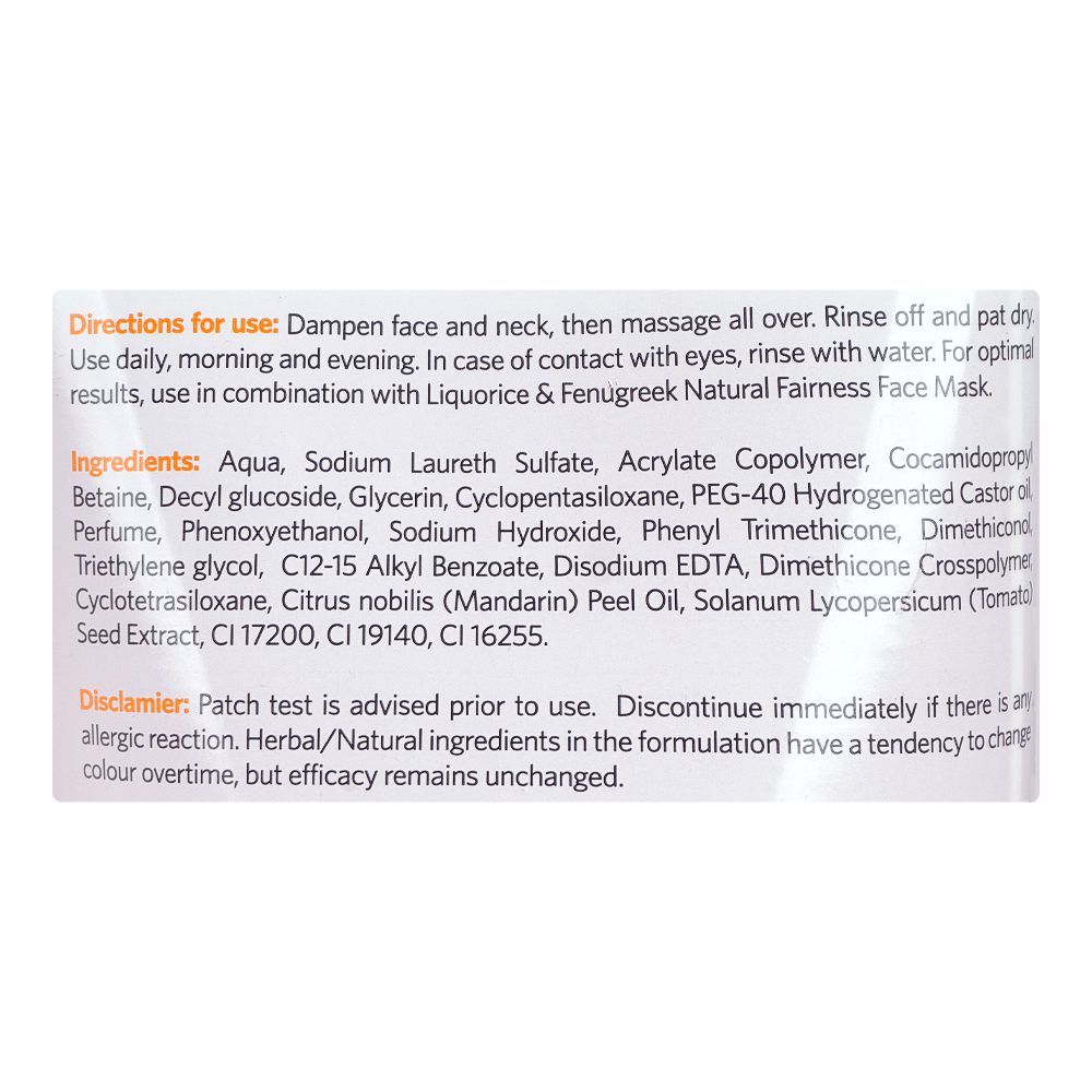 VLCC Mandarin & Tomato Natural Glow Face Wash 150ml