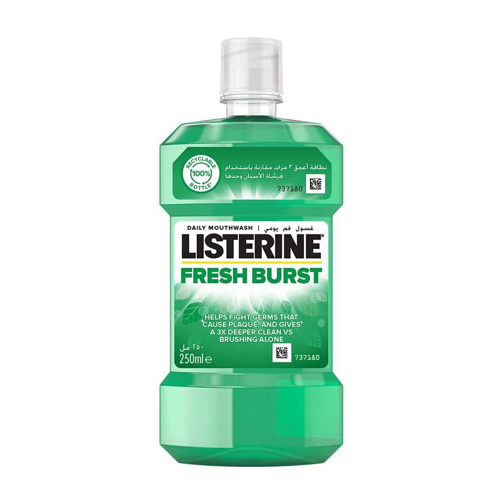Listerine Fresh Burst Antiseptic Mouthwash 250ml Powerful Germ Protection & Fresh Breath