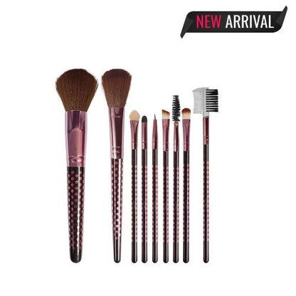 Glamorous Face 8 Pieces Brush Set With Ring Stand (PINK)
