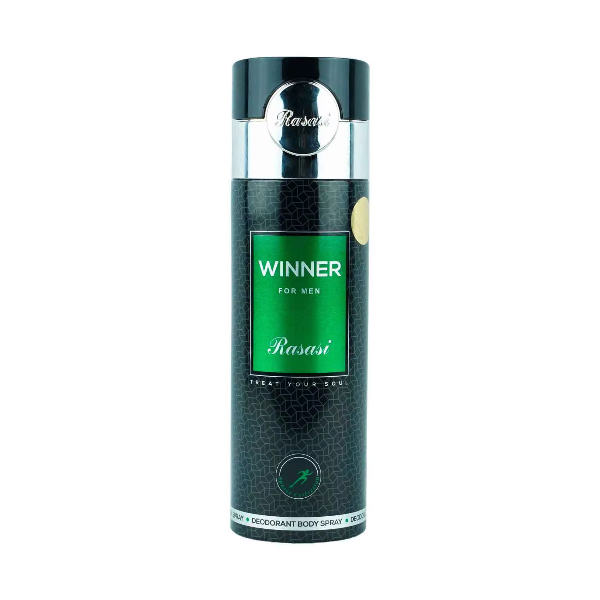 Rasasi Winner For Men Deodorant Body Spray 200ml – Long Lasting Fresh Masculine Fragrance for Daily Use