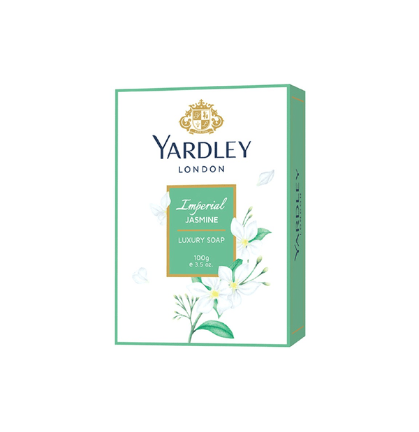Yardley London Imperial Jasmine Soap 100g - Luxury Floral Jasmine Perfumed Bath Soap for Deep Cleansing, Soft Smooth Skin Fee