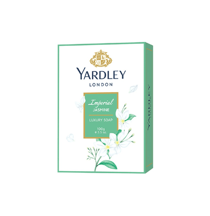 Yardley London Imperial Jasmine Soap 100g - Luxury Floral Jasmine Perfumed Bath Soap for Deep Cleansing, Soft Smooth Skin Fee