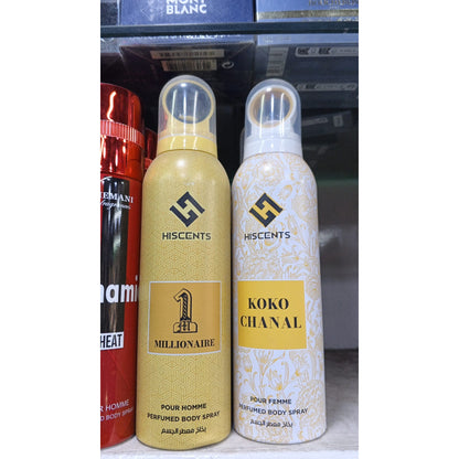 HisCents Koko Chanal Pour Femme Perfumed Body Spray 200ml Long-Lasting Elegant & Floral Fragrance