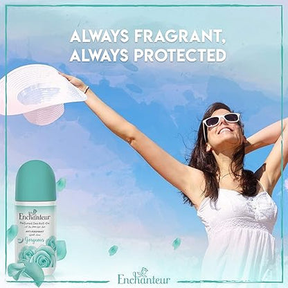 Enchanteur Gorgeous Roll-On Deodorant 50ml - Long Lasting Floral Fragrance Anti-Perspirant for Women Freshness & Odor Protect