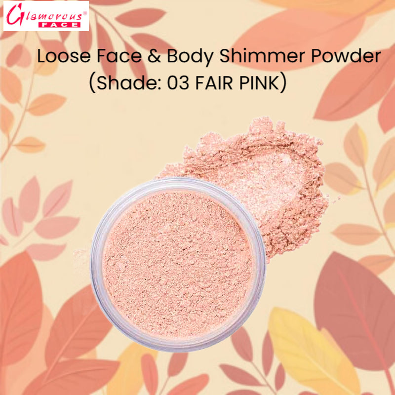 Glamorous Face Loose Face & Body Shimmer Powder (Shade: 03 Fair Pink)