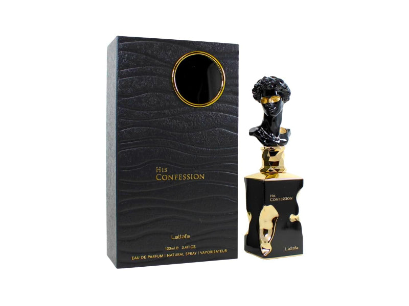 Lattafa His Confession Eau de Parfum 100ml - Long Lasting Original Elegant Masculine Fragrance for Men