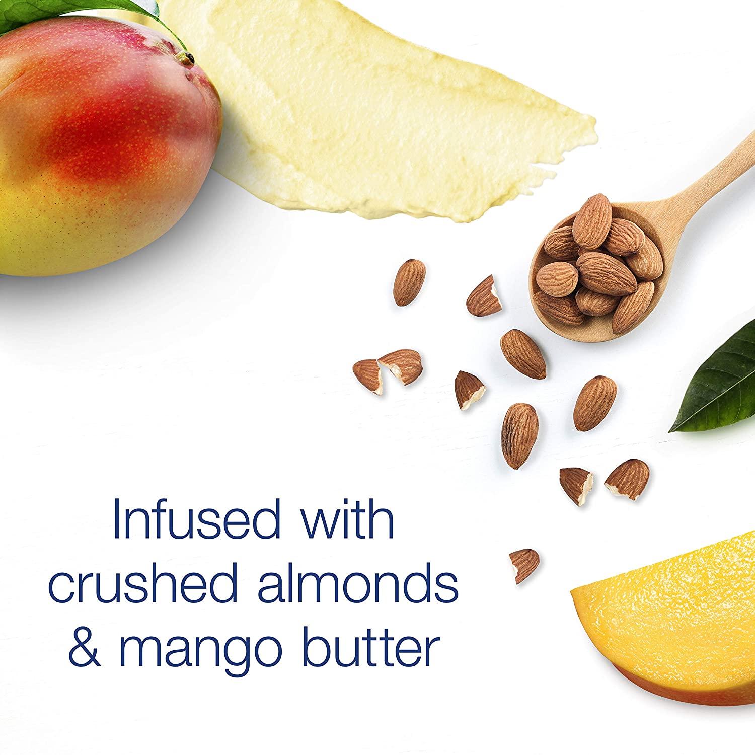 Dove Exfoliating Body Polish Crushed Almond & Mango Butter 298g - Gommage Exfoliant Pour Le Corps for Smooth Soft Skin