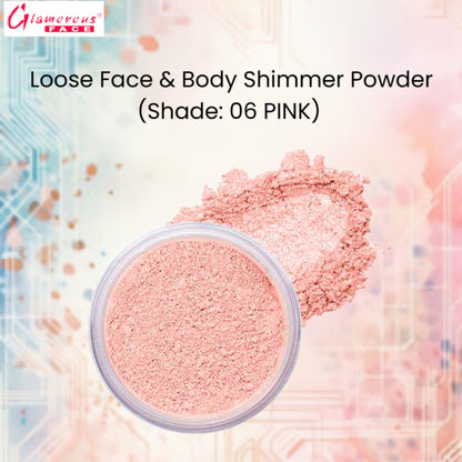 Glamorous Face Loose Face & Body Shimmer Powder (Shade: 06 Pink)