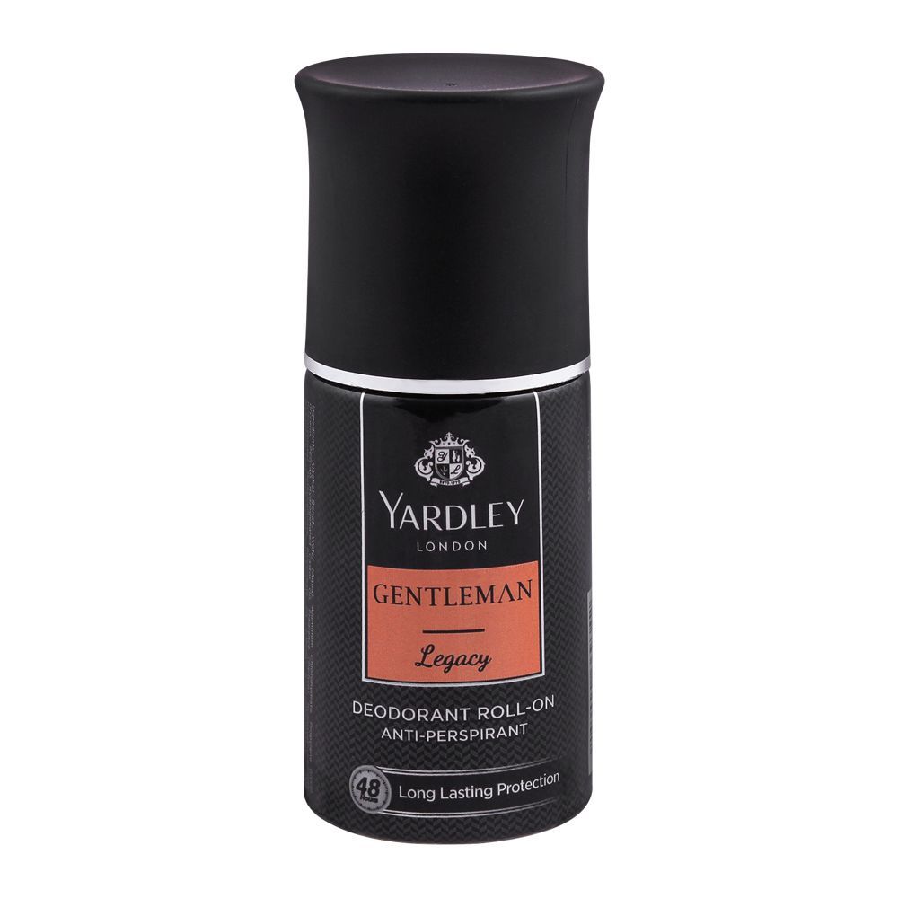 Yardley Gentleman Legacy Anti-Perspirant Roll-On 50ml – Long Lasting 48 Hour Sweat Protection Deodorant for Men with Quick Dr