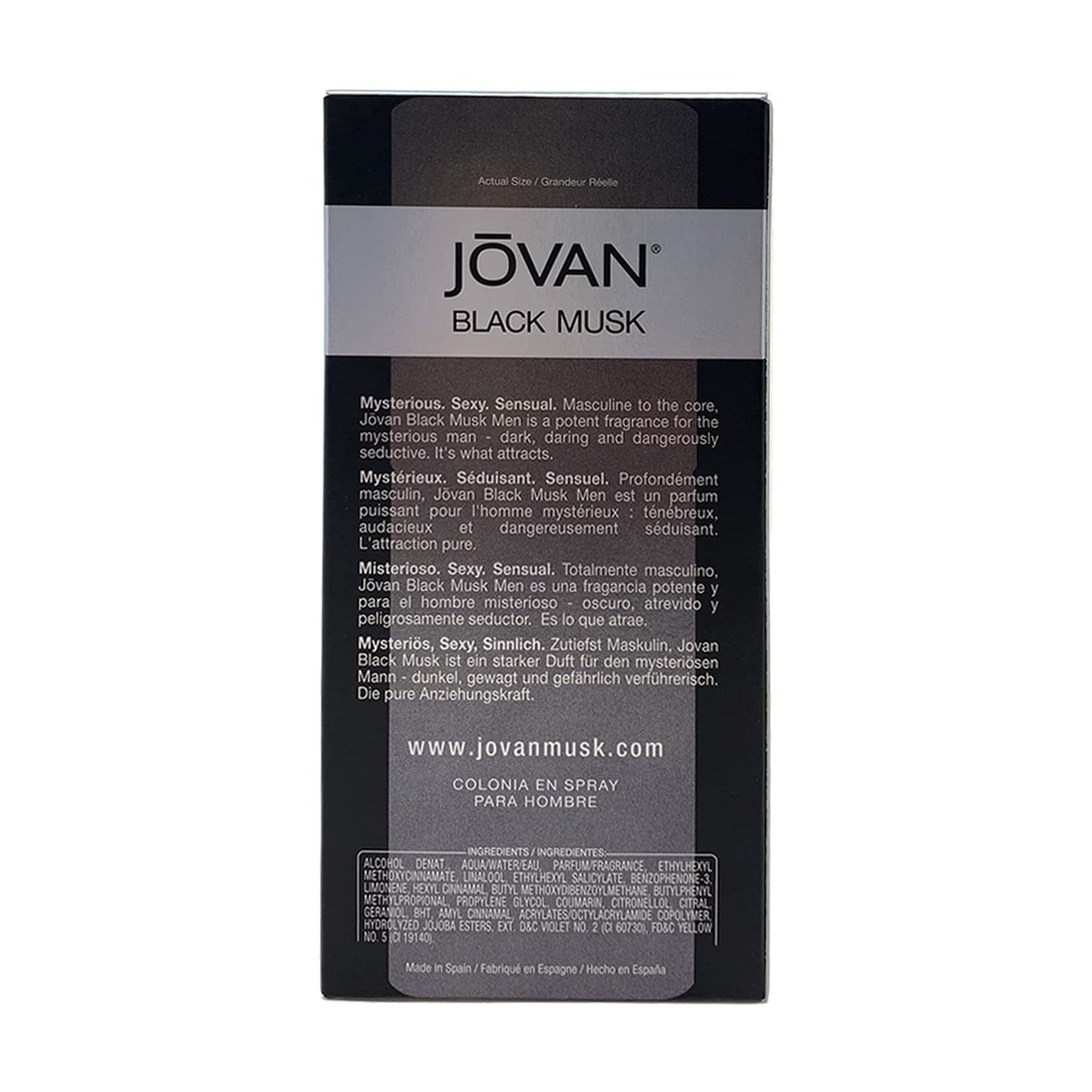 Jovan Black Musk For Men Pour Homme Cologne 88ml – Long Lasting Masculine Fresh & Musky Fragrance Spray