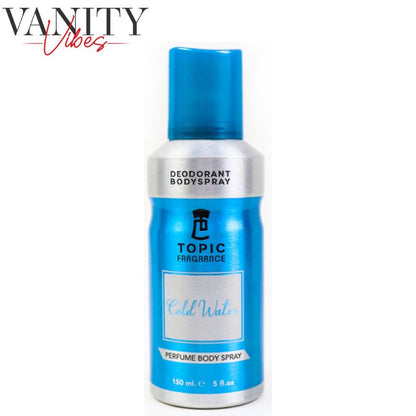 Topic Cold Water Femme Perfume Body Spray 150ml Refreshing Long-Lasting Fragrance for Women
