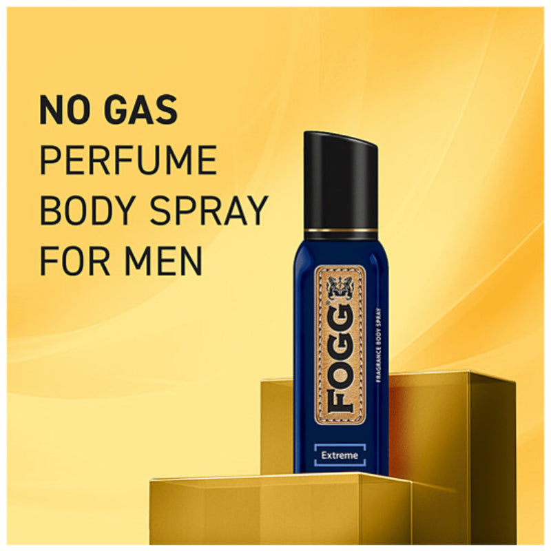 FOGG Extreme No Gas Perfume Body Spray for Men 150ml - Long Lasting Strong Masculine Deodorant Spray Fresh Fragrance Daily We