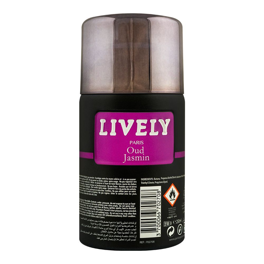 Lively Paris Oud Jasmin Body Spray for Women 250ml Long-Lasting Elegant & Floral Fragrance