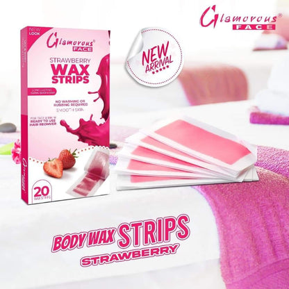Glamorous Face Body Wax Strips (Strawberry)