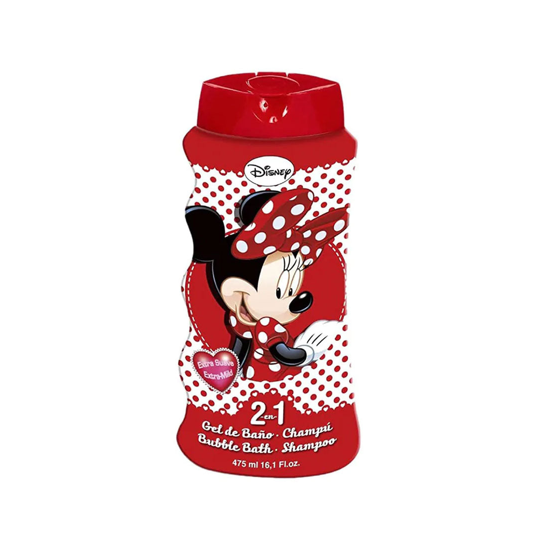 Lorenay Disney Minnie 2-in-1 Bubble Bath & Shampoo 475ml - Gentle Kids Hair & Body Wash for Soft Cleansing, Tear-Free Formula