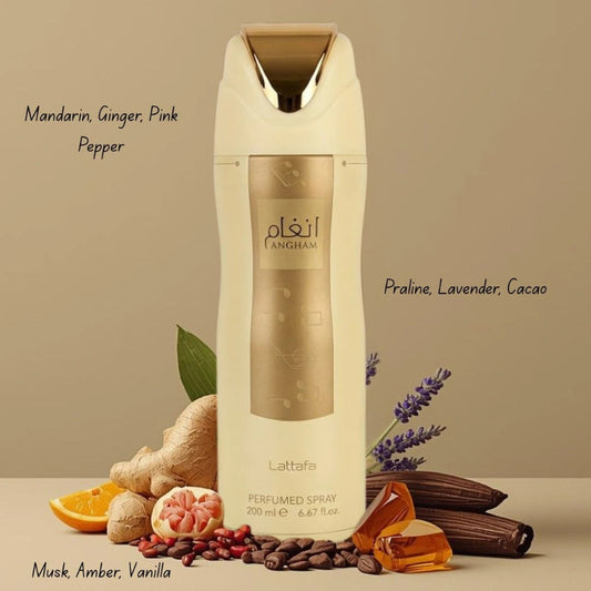 Angham Lattafa Pride Perfumed Spray 200ml - Long Lasting Elegant Unisex Fragrance