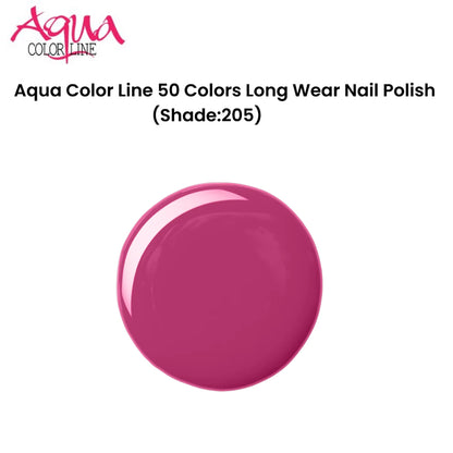 Aqua Color Line 50 Colors Long Wear Nail Polish (Shade:205)