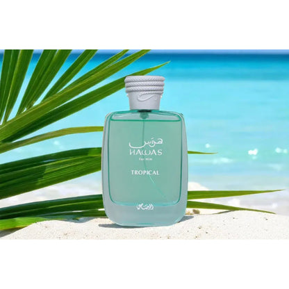 Hawas Tropical Eau de Parfum by Rasasi 100ml for Men Long-Lasting Fresh & Masculine Fragrance