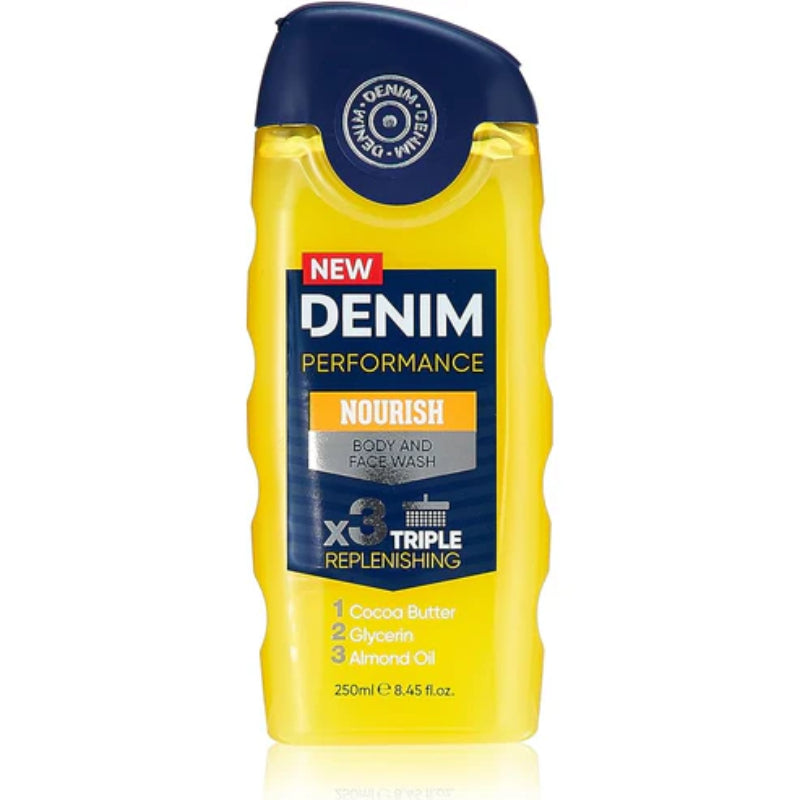 Denim Performance Nourish Body and Face Wash X 3 Triple Replenshing 250 ml