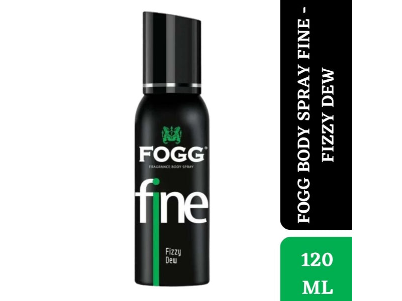 FOGG Fine Fizzy Dew Body Spray 120ml - Long Lasting Fresh Aquatic Masculine Fragrance Deodorant Spray for Men Daily Wear