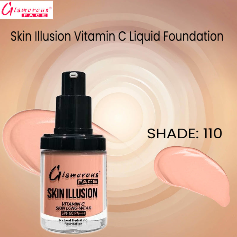 Glamorous Face Skin Illusion Vitamin C Liquid Foundation 25ml (SHADE:110)