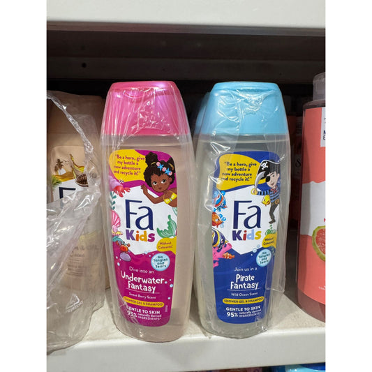 Fa Kids Join Us in a Pirate Fantasy Ocean Scent 2-in-1 Shower Gel & Shampoo 400ml - Gentle to Skin, 95% Naturally Derived Ing