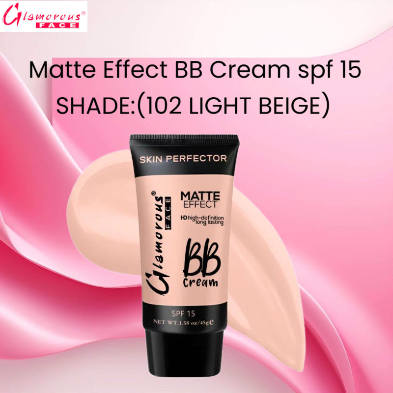 Glamorous Face Matte Effect BB Cream spf 15 (Shade:102 Light Beige)