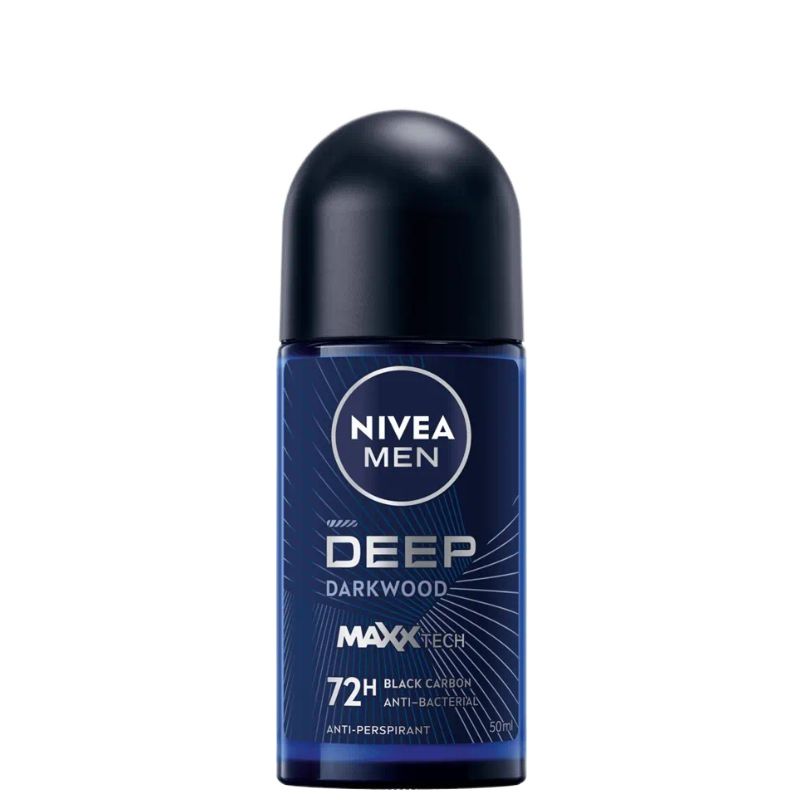Nivea Men Deep Darkwood Black Carbon 72H Anti Perspirant Deodorant Roll On 50ml