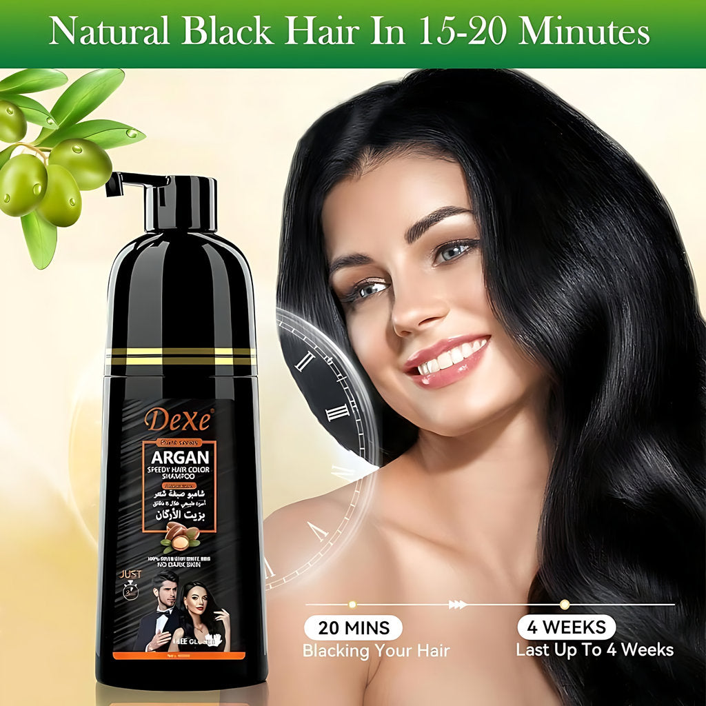 Dexe Hair Color Shampoo with Argan Oil Speedy Natural Black 420 ml Quick Color & Nourishing Care
