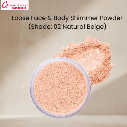 Glamorous Face Loose Face & Body Shimmer Powder (Shade: 02 Natural Beige)