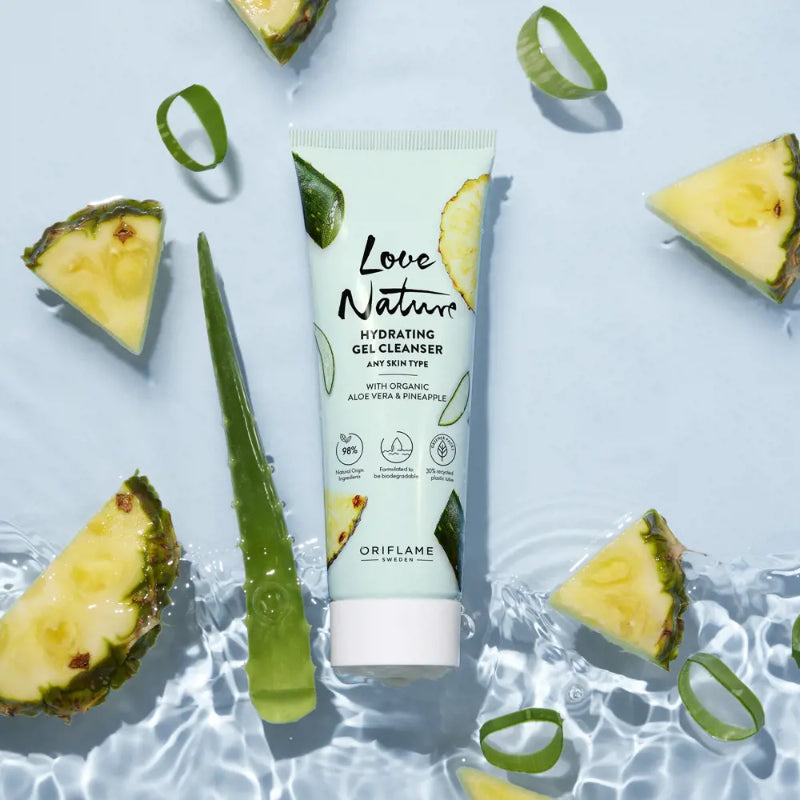 Oriflame Love Nature Hydrating Gel Cleanser With Organic Aloe vera & Pineapple 125ml
