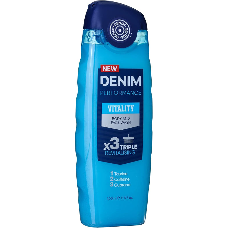 Denim Performance Boost Body and Face Wash X 3 Triple Revitalising 400ml