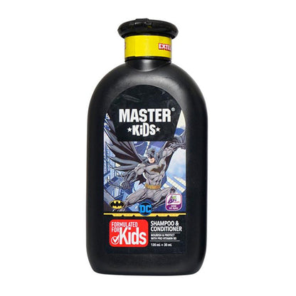 Master Kids Batman Shampoo & Conditioner 150ml – Gentle Kids Hair Care 2-in-1 Formula for Soft Smooth Hair, Tear-Free Cleansi