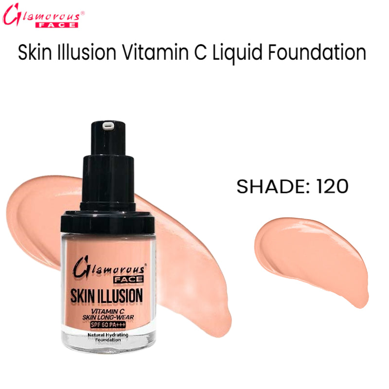 Glamorous Face Skin Illusion Vitamin C Liquid Foundation 25ml (SHADE:120)