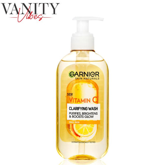 Garnier Skin Naturals Vitamin C Clarifying Wash 200ml Brightening & Refreshing Face Cleanser