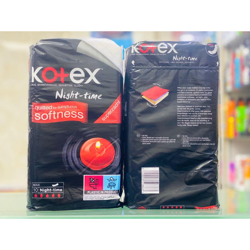 Kotex Quilted Night Time Maxi Pads 10pcs Super Soft & Absorbent