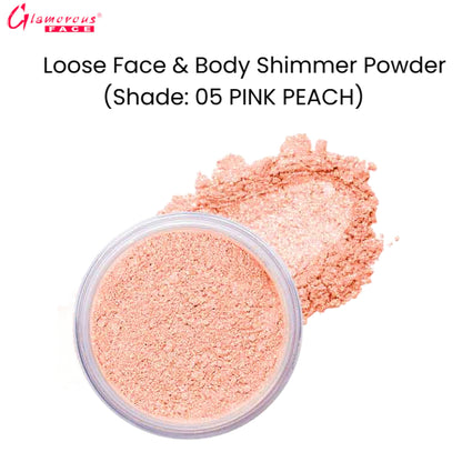 Glamorous Face Loose Face & Body Shimmer Powder (Shade: 05 Pink Peach)