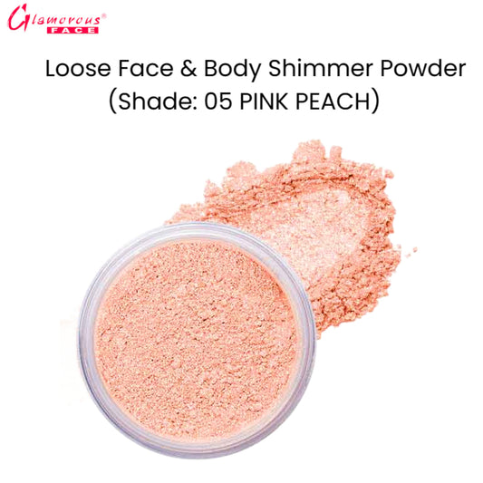 Glamorous Face Loose Face & Body Shimmer Powder (Shade: 05 Pink Peach)