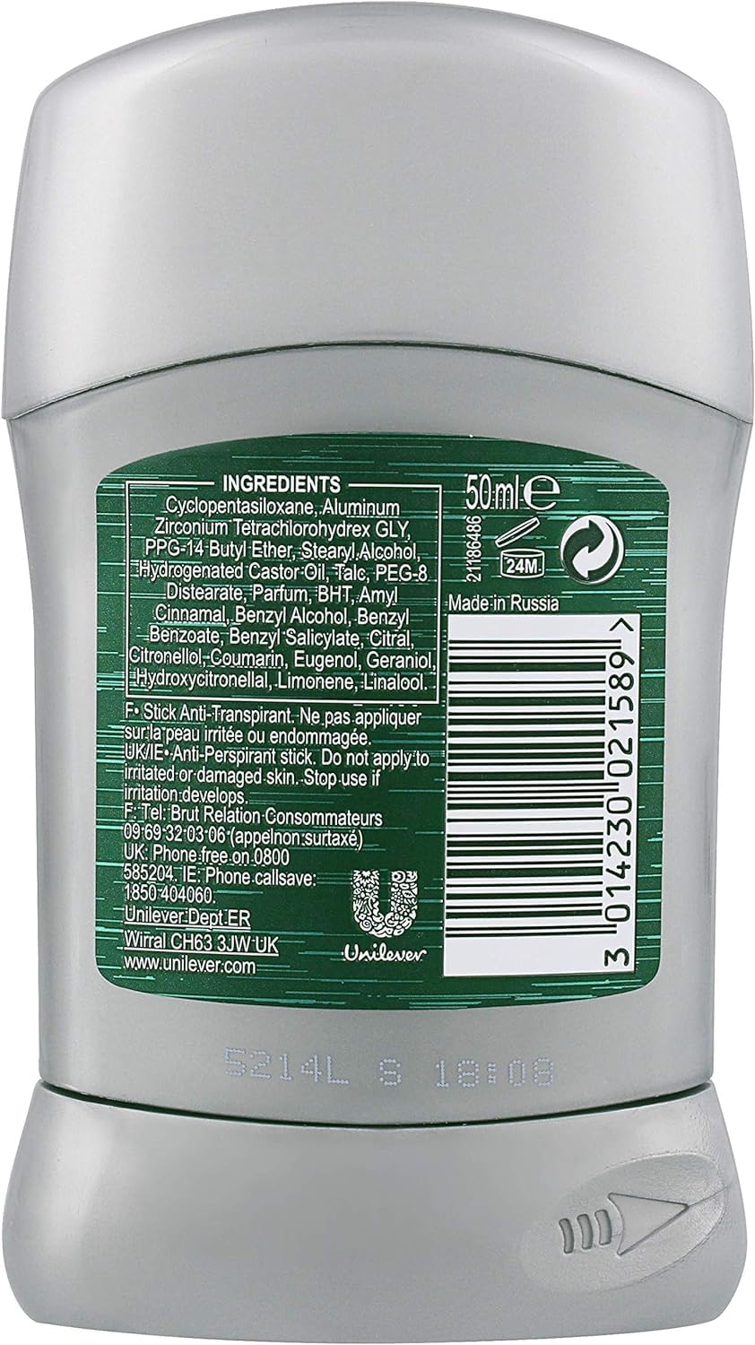 Brut Original Deodorant Stick 50ml – Long Lasting Masculine Fragrance with All Day Odor Protection, Sweat Control & Fresh Con