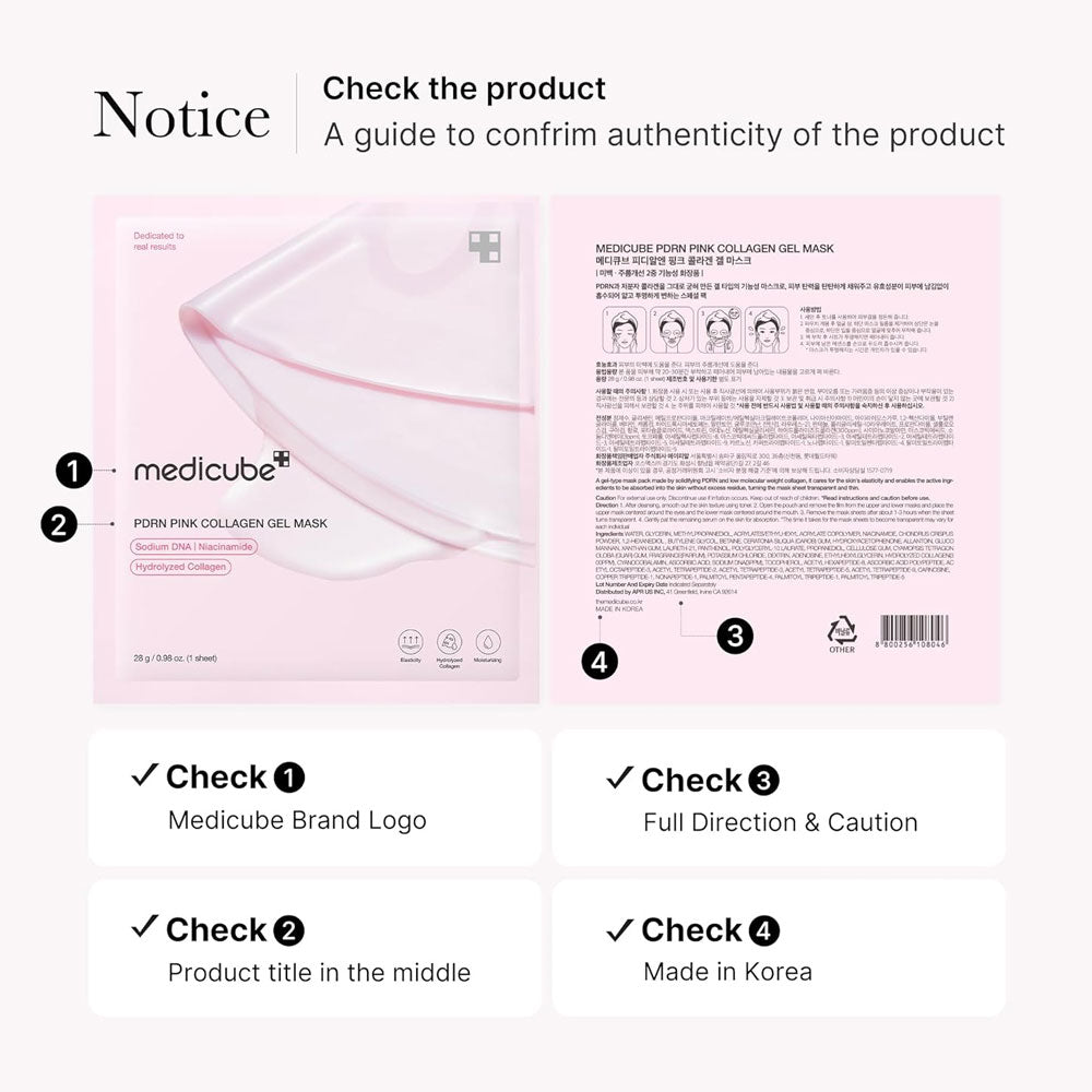 Medicube PDRN Pink Collagen Gel Mask 28g x 4ea (4 Sheets)